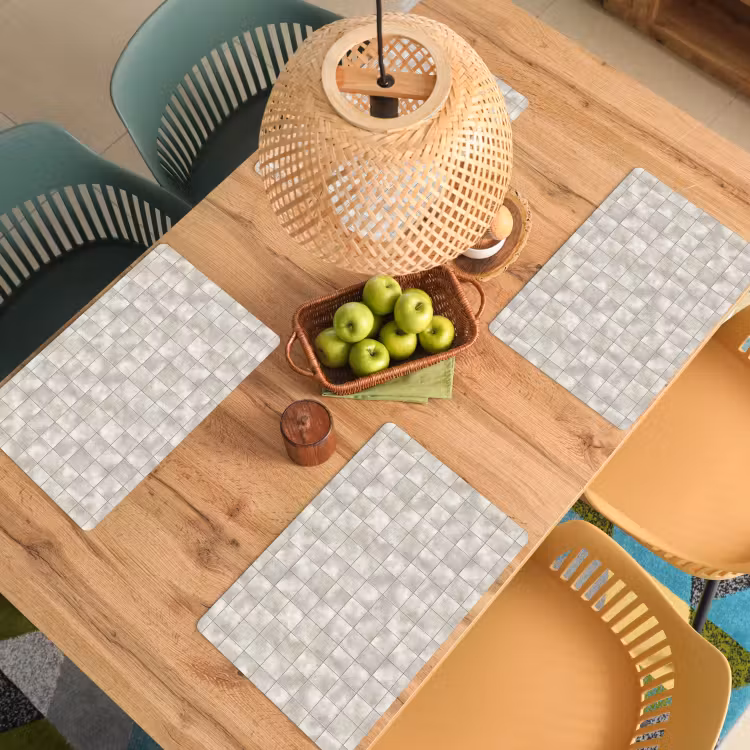 Salvamantel – 6 piezas - Baldosas - Natural - Gris — 3