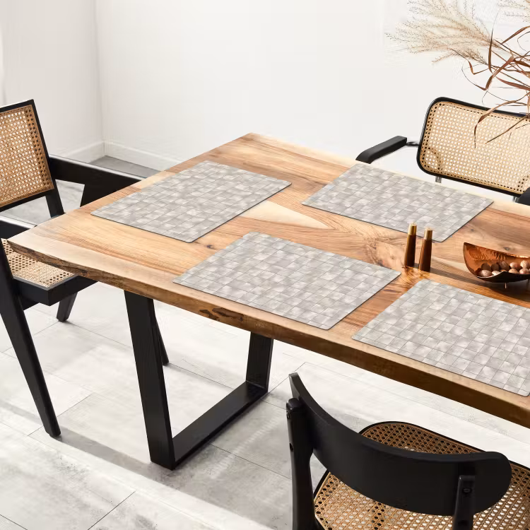 Salvamantel – 6 piezas - Baldosas - Natural - Gris — 4