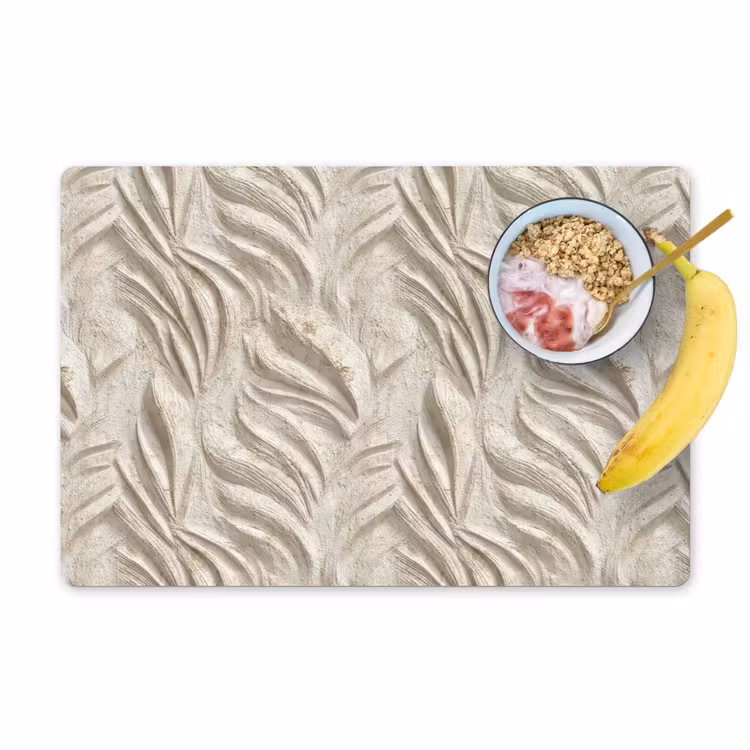 Salvamantel – 6 piezas - Textura - Relieve - Beige — 1