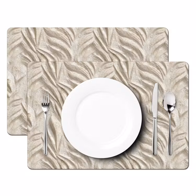 Salvamantel – 6 piezas - Textura - Relieve - Beige — 2
