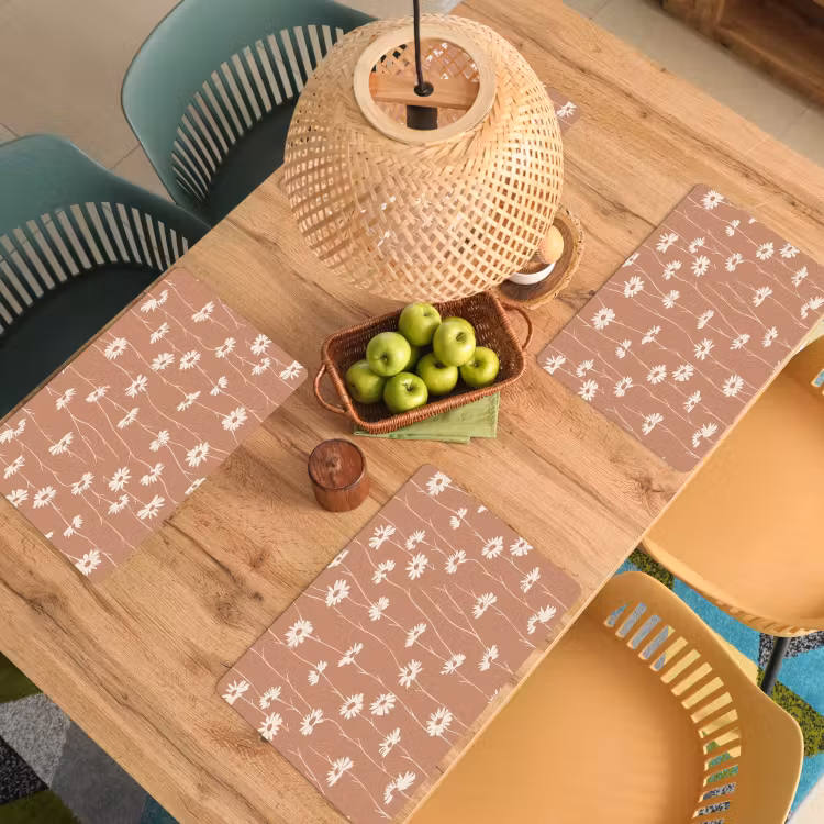 Salvamantel – 6 piezas - Margaritas - Sutil - Terracota — 3
