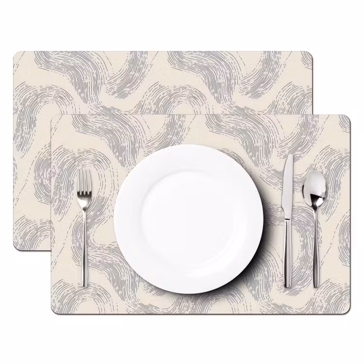 Salvamantel – 6 piezas - Líneas - Motivo - Beige - Minimalista — 2