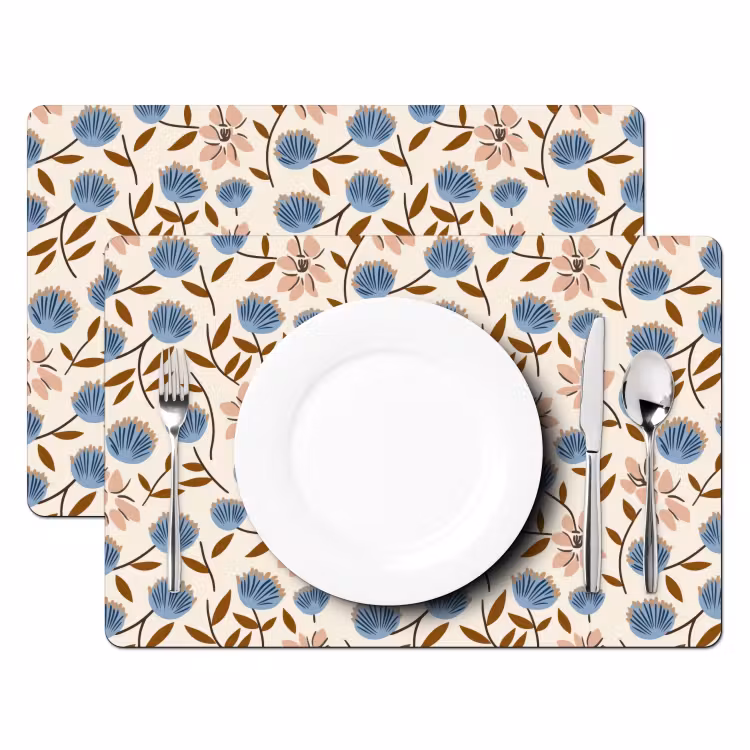 Salvamantel – 6 piezas - Flores - Silvestres - Azules — 2