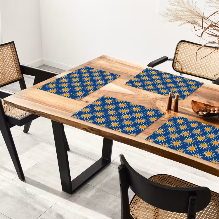 Salvamantel – 6 piezas - Sol - Patrón - Azul — 4