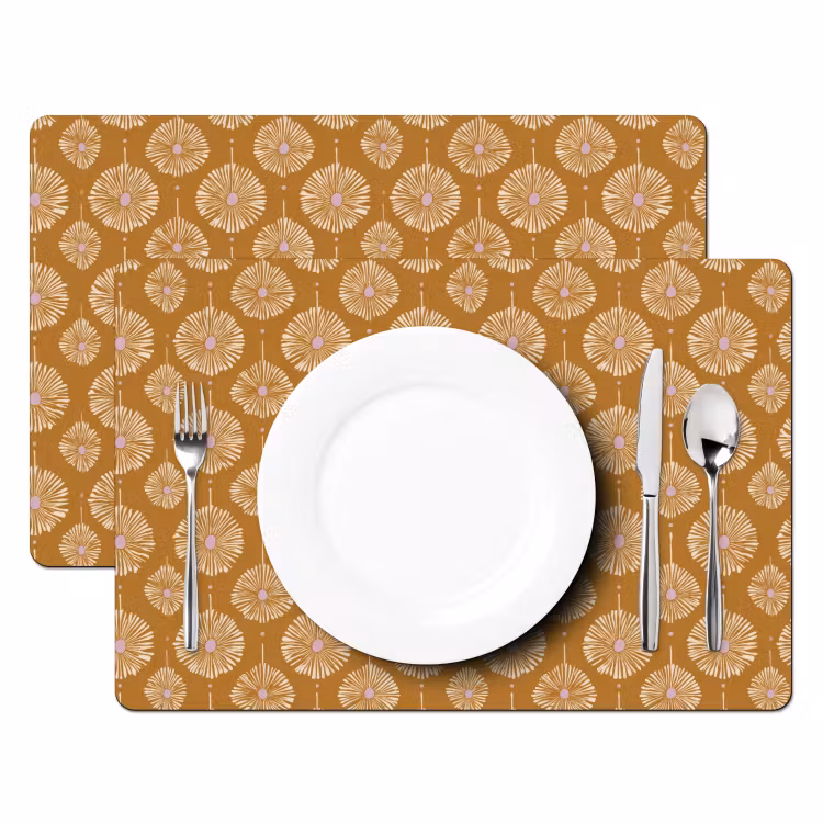 Salvamantel – 6 piezas - Flores - Modernas - Ocre — 2