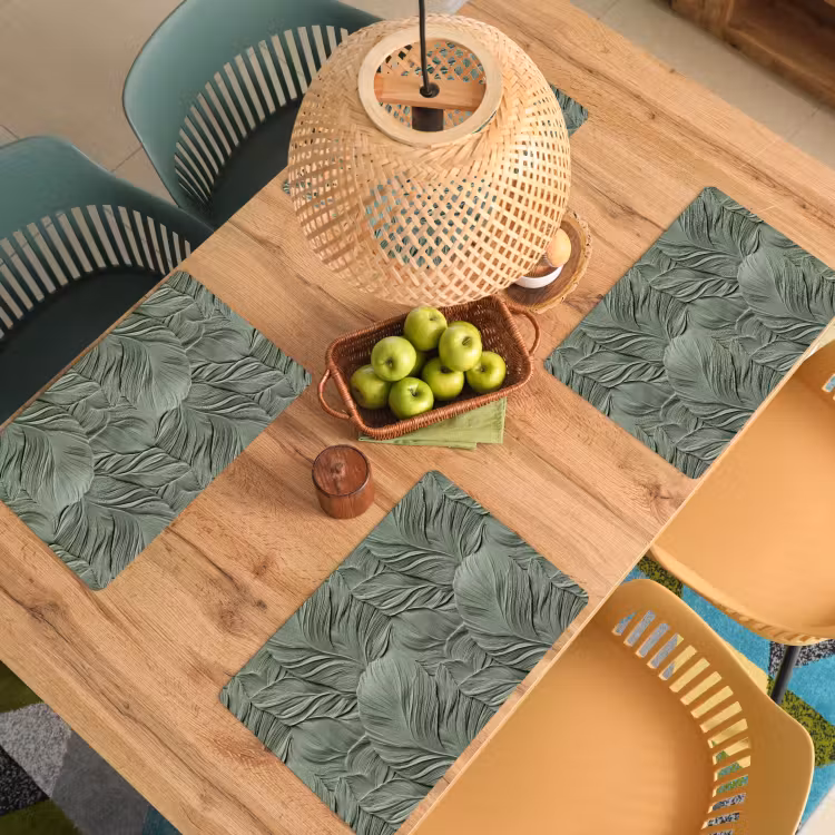 Salvamantel – 6 piezas - Hojas - Textura - Verde — 3