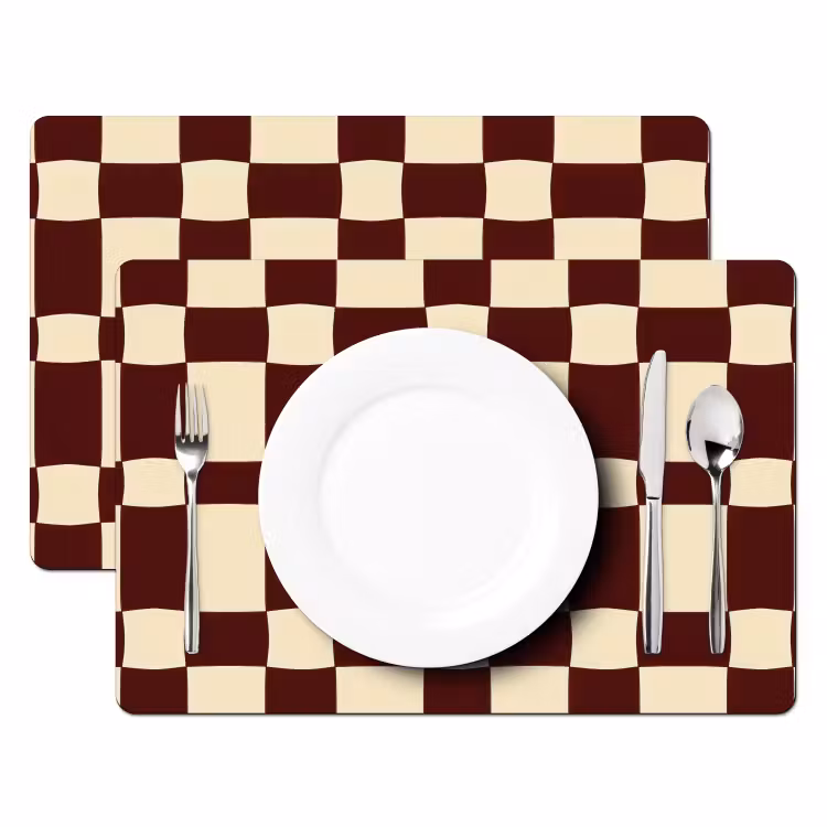 Salvamantel – 6 piezas - Retro - Estampado - Marrón — 2