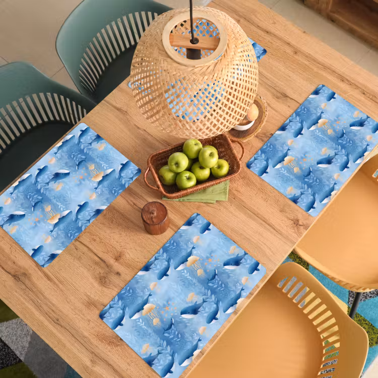 Salvamantel – 6 piezas - Ballenas - Océano - Azul — 3
