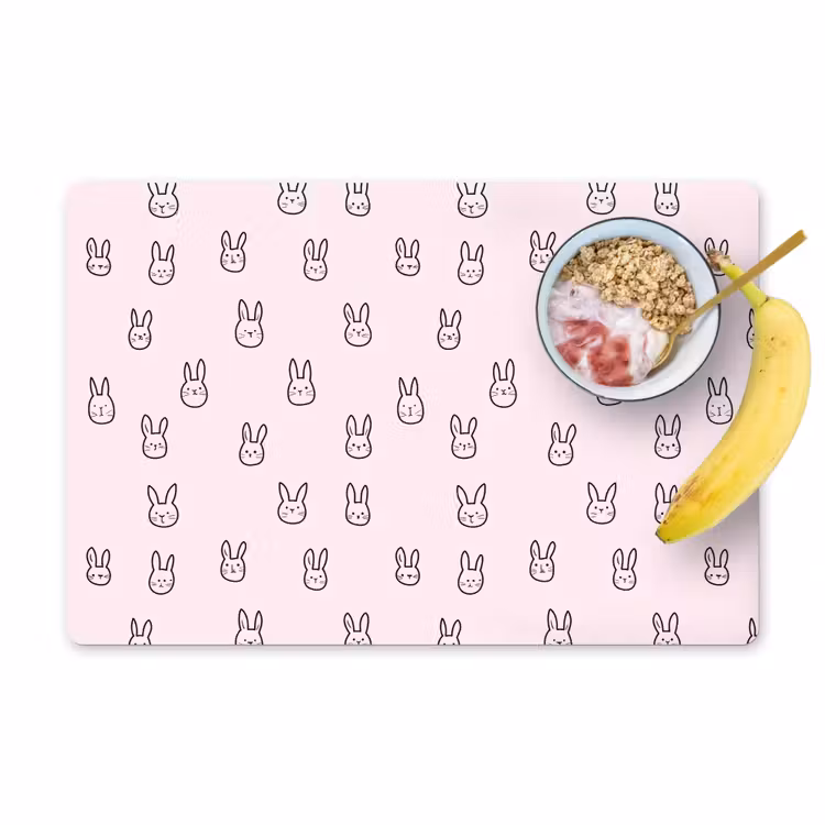 Salvamantel – 6 piezas - Conejos - Minimalista - Rosa — 1