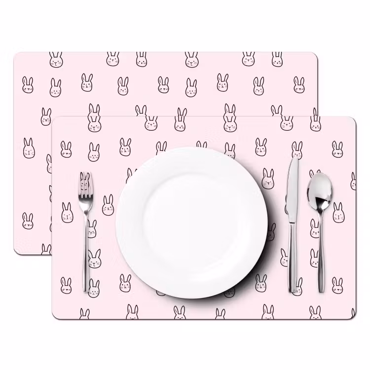 Salvamantel – 6 piezas - Conejos - Minimalista - Rosa — 2