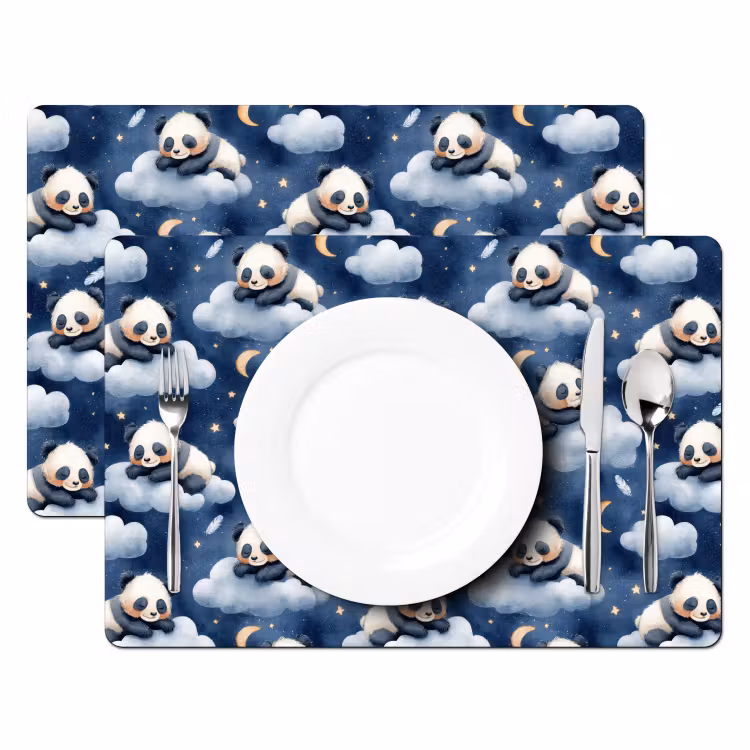 Salvamantel – 6 piezas - Pandas - Durmiendo - Azul — 2