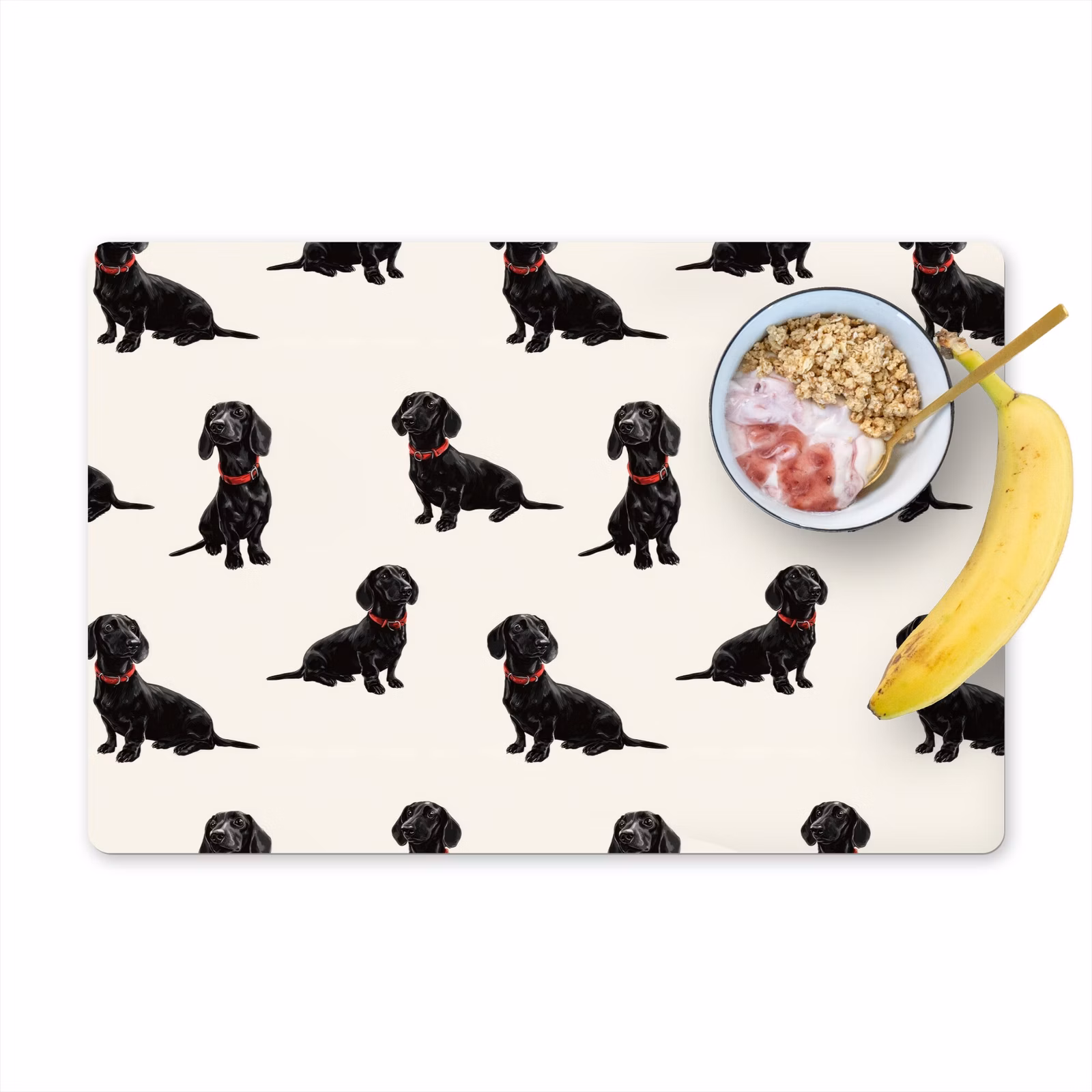 Salvamantel – 6 piezas - Perro - Patrón - Negro — 1