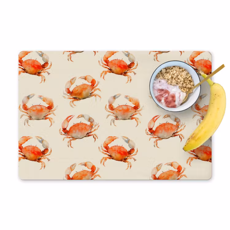 Salvamantel – 6 piezas - Cangrejos - Patrón - Naranja — 1