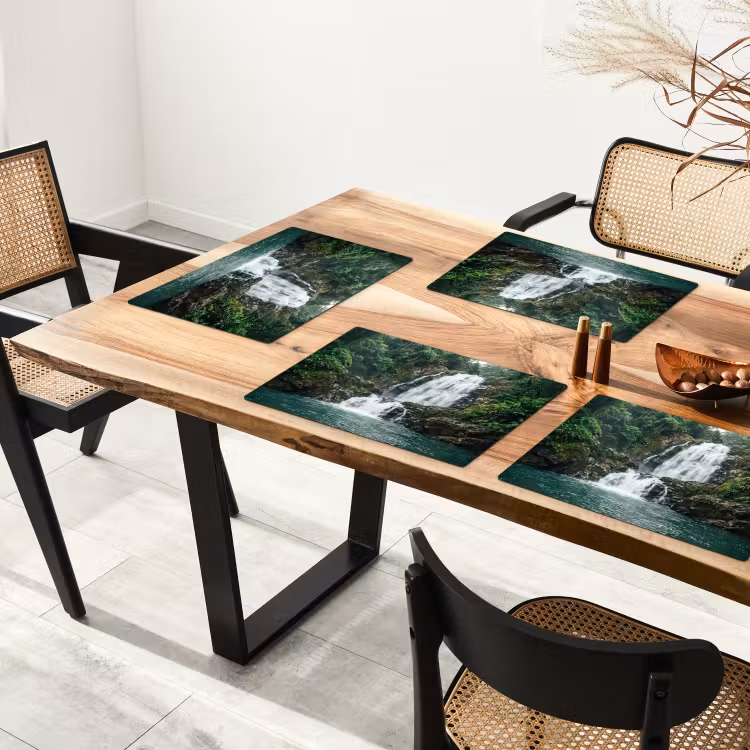 Salvamantel – 6 piezas - Cascada - Bosque - Naturaleza - Verde — 4