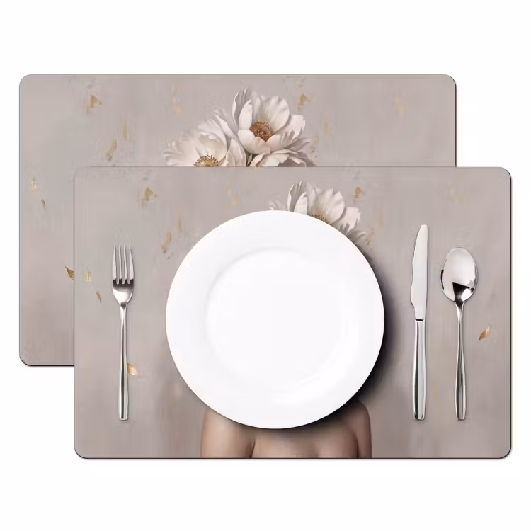 Salvamantel – 6 piezas - Mujer - Peonía - Blanco — 2