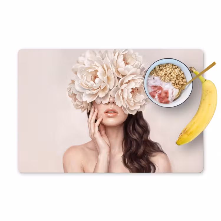 Salvamantel – 6 piezas - Rostro - Peonía - Crema — 1