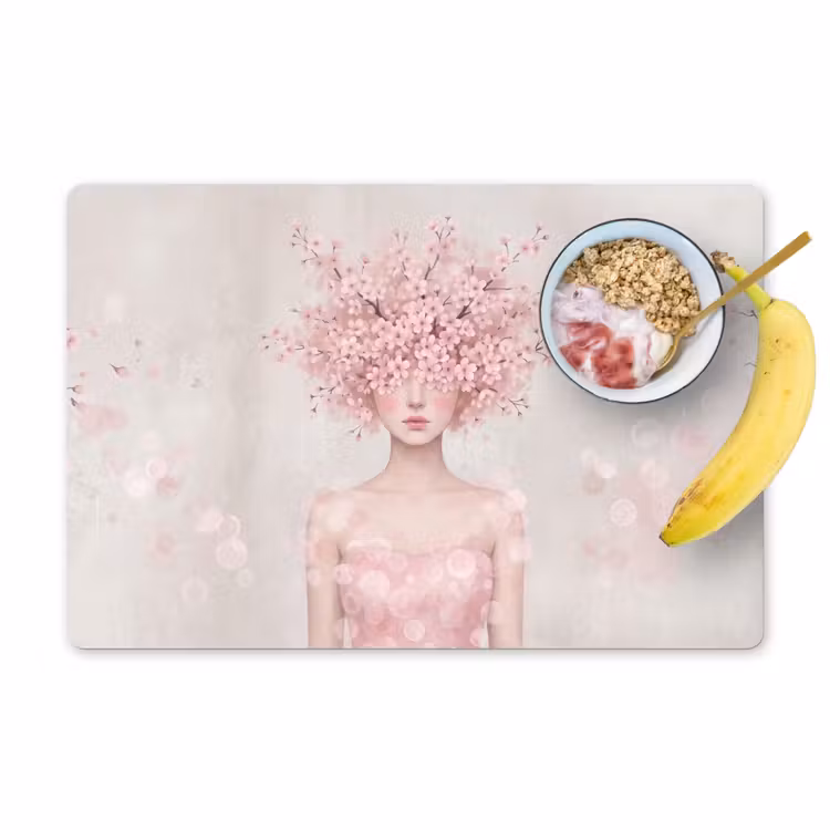 Salvamantel – 6 piezas - Retrato - Cerezo en flor - Rosa — 1