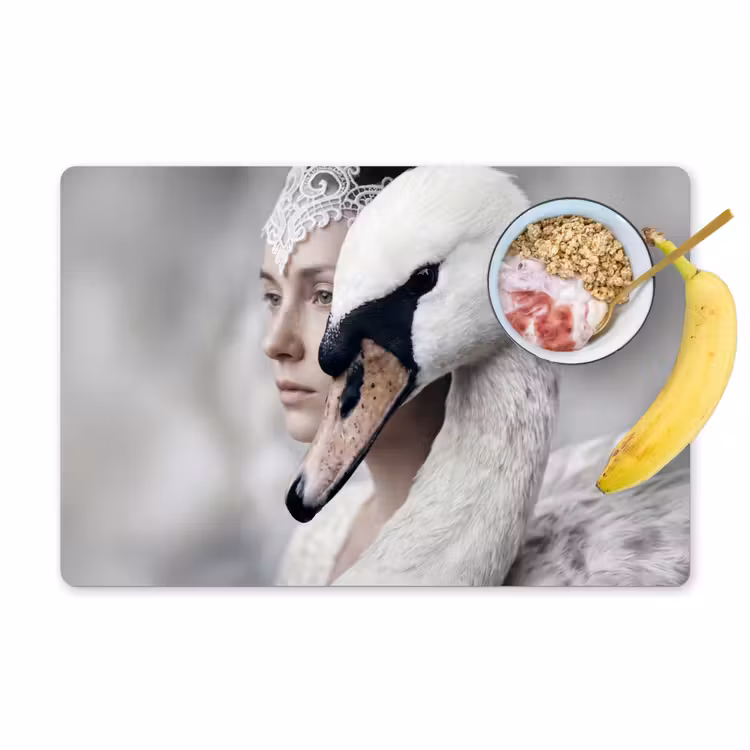 Salvamantel – 6 piezas - Mujer - Cisne - Blanco — 1