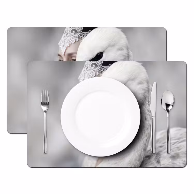 Salvamantel – 6 piezas - Mujer - Cisne - Blanco — 2