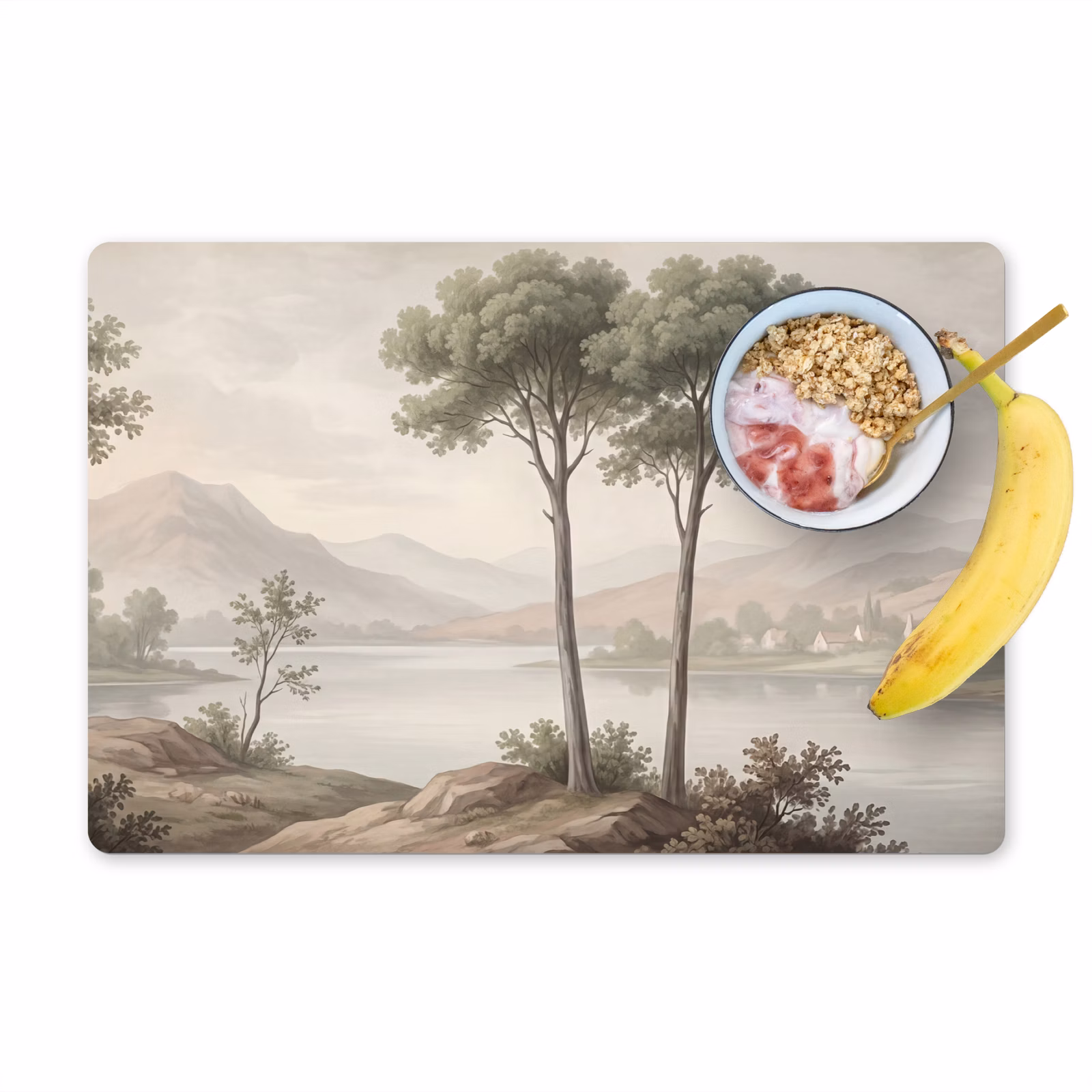Salvamantel – 6 piezas - Árboles - Lago - Montañas - Ilustración — 1