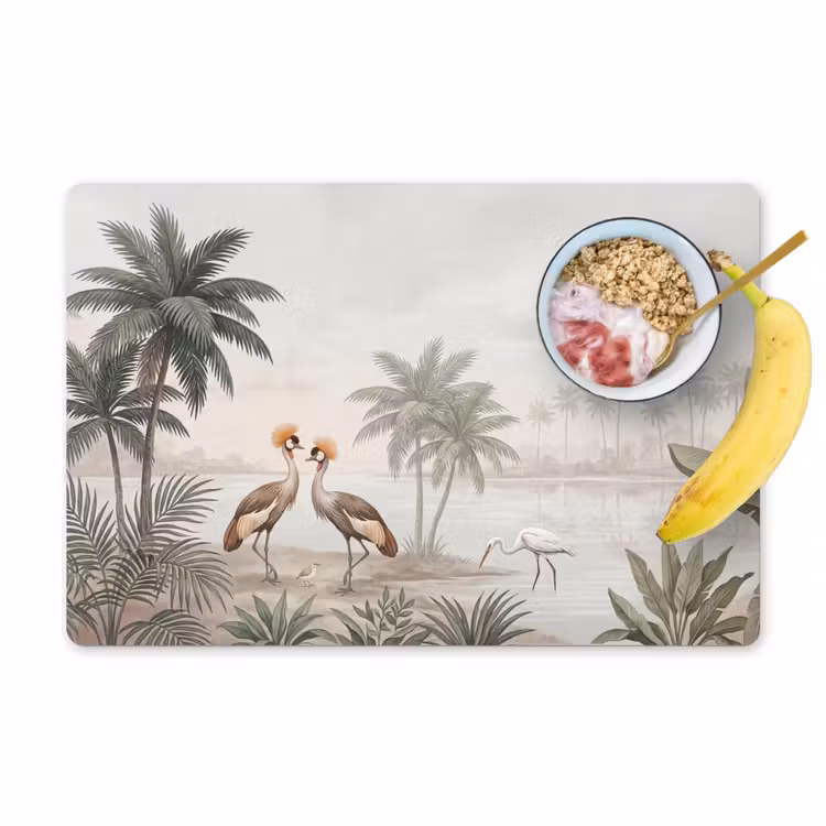 Salvamantel – 6 piezas - Grullas - Palmeras - Tropical — 1