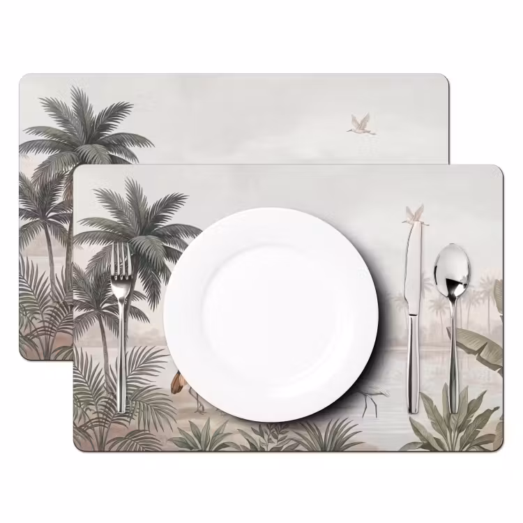 Salvamantel – 6 piezas - Grullas - Palmeras - Tropical — 2