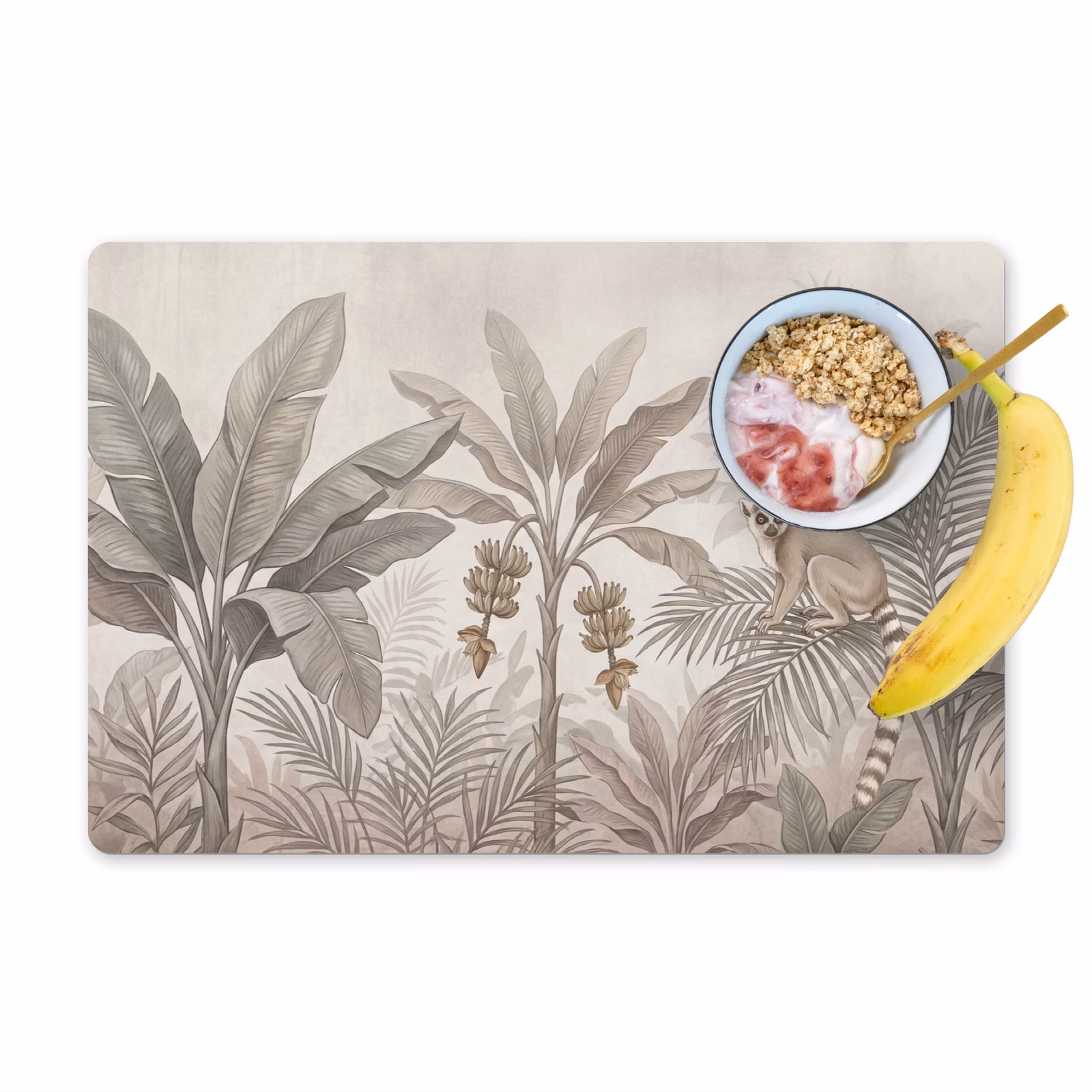 Salvamantel – 6 piezas - Naturaleza - Selva - Lémur de cola anillada - Marrón — 1
