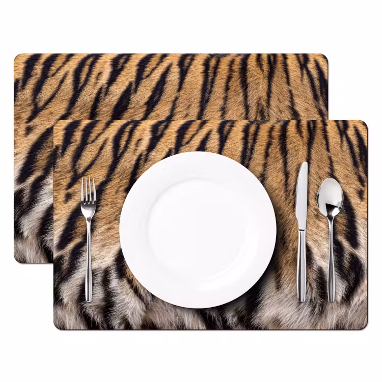 Salvamantel – 6 piezas - Piel de tigre - Classic - Negro — 2