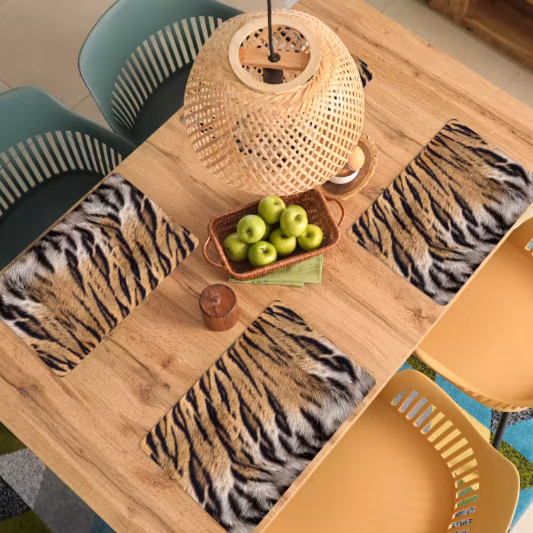 Salvamantel – 6 piezas - Piel de tigre - Classic - Negro — 3