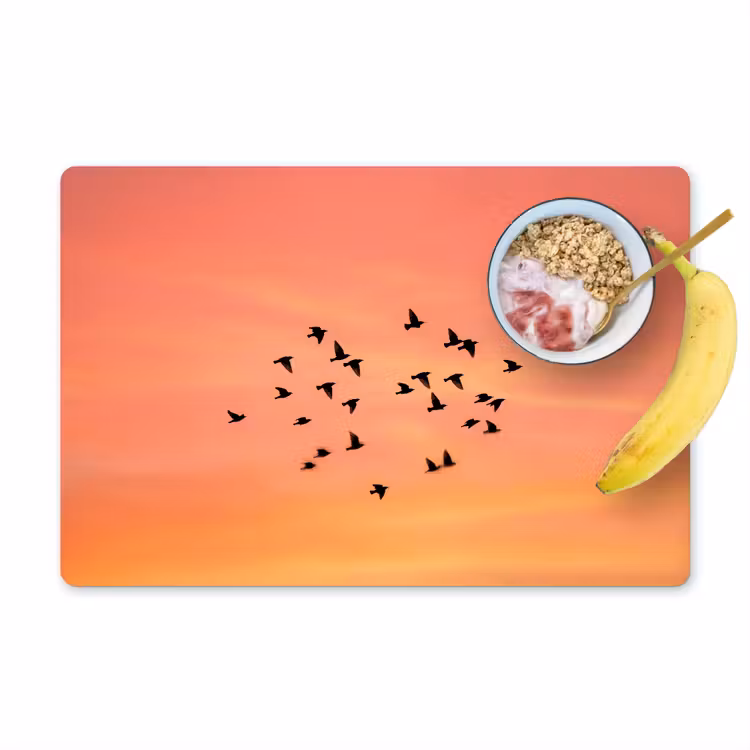 Salvamantel – 6 piezas - Enjambre - Pájaros - Naranja — 1