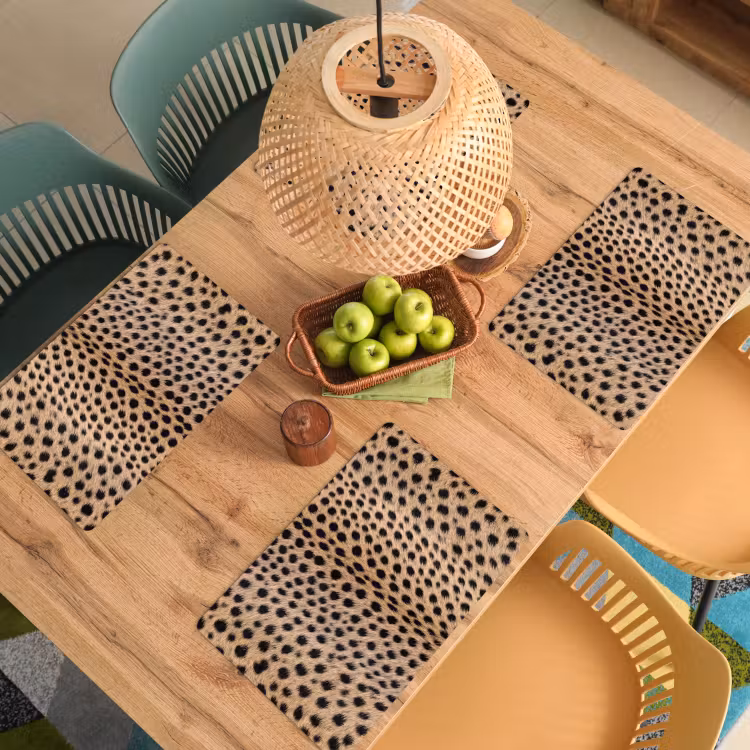 Salvamantel – 6 piezas - Abrigo - Guepardo - Negro - Blanco — 3