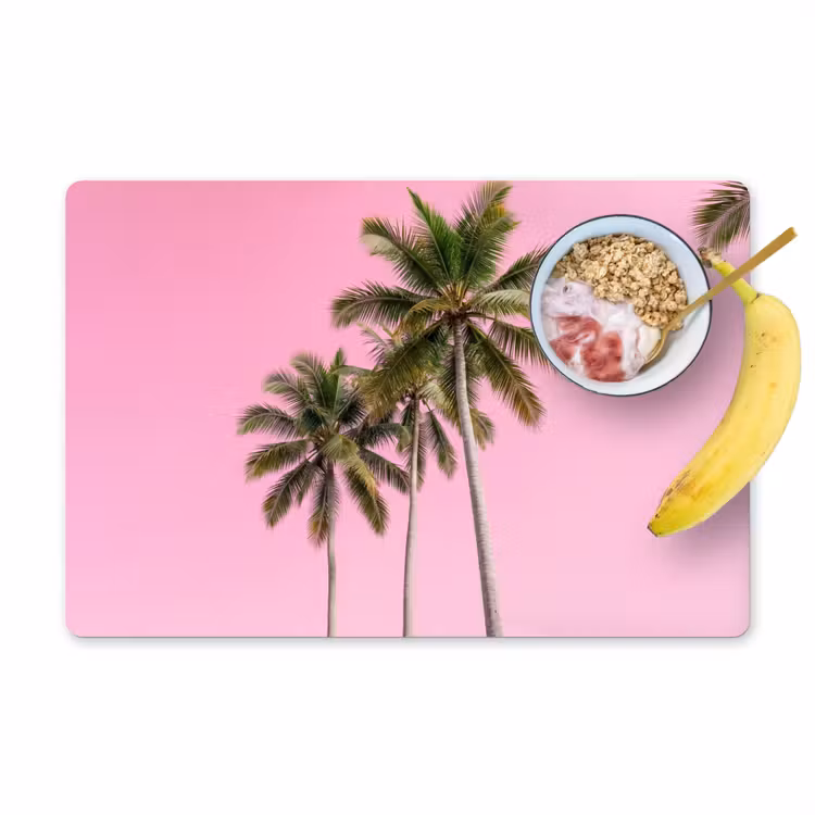 Salvamantel – 6 piezas - Palmera - Tropical - Rosa — 1