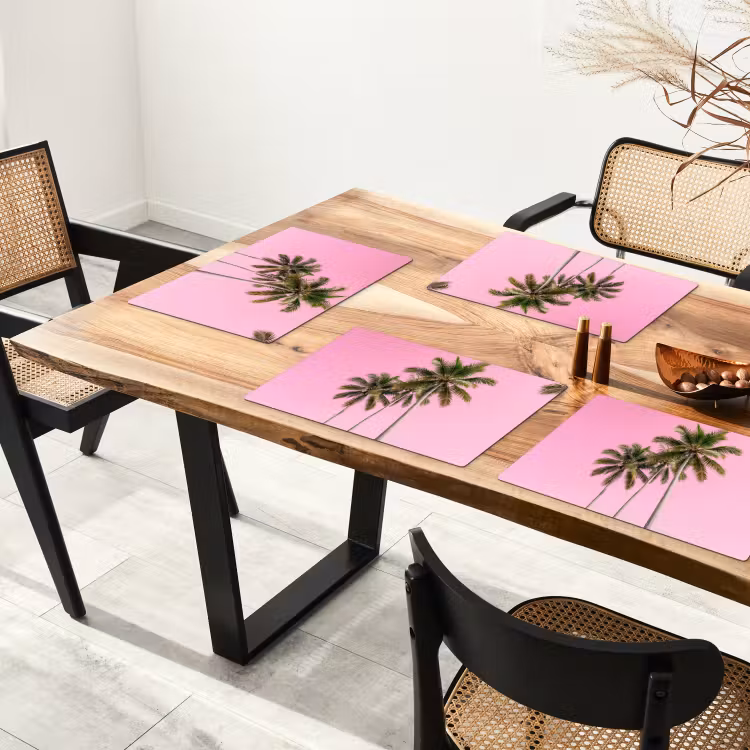 Salvamantel – 6 piezas - Palmera - Tropical - Rosa — 4