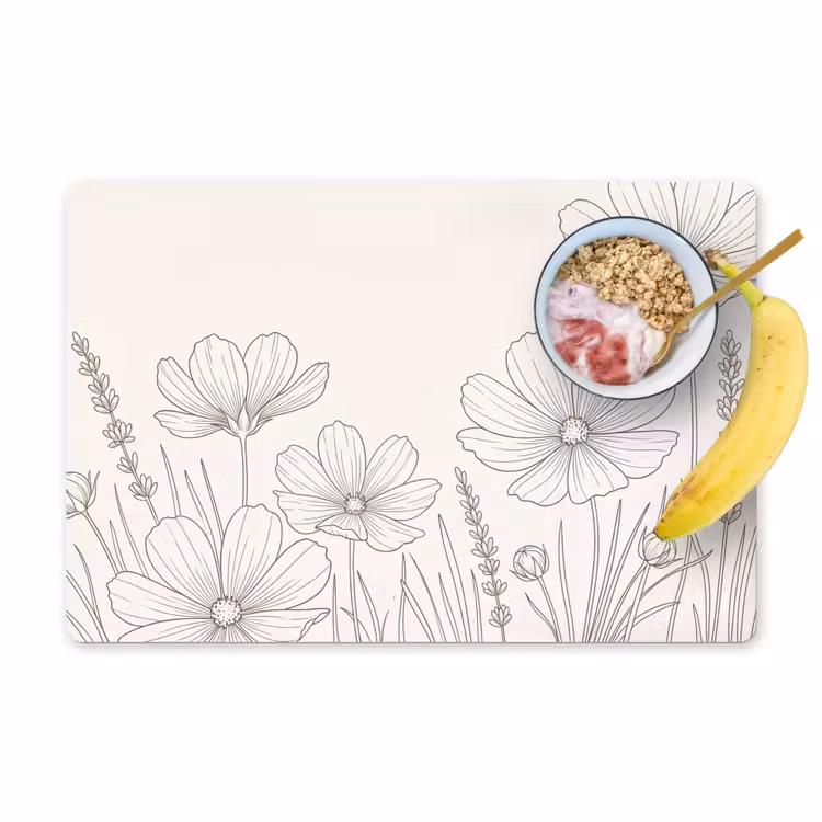 Salvamantel – 6 piezas - Minimalista - Moderno - Floral - Beige — 1