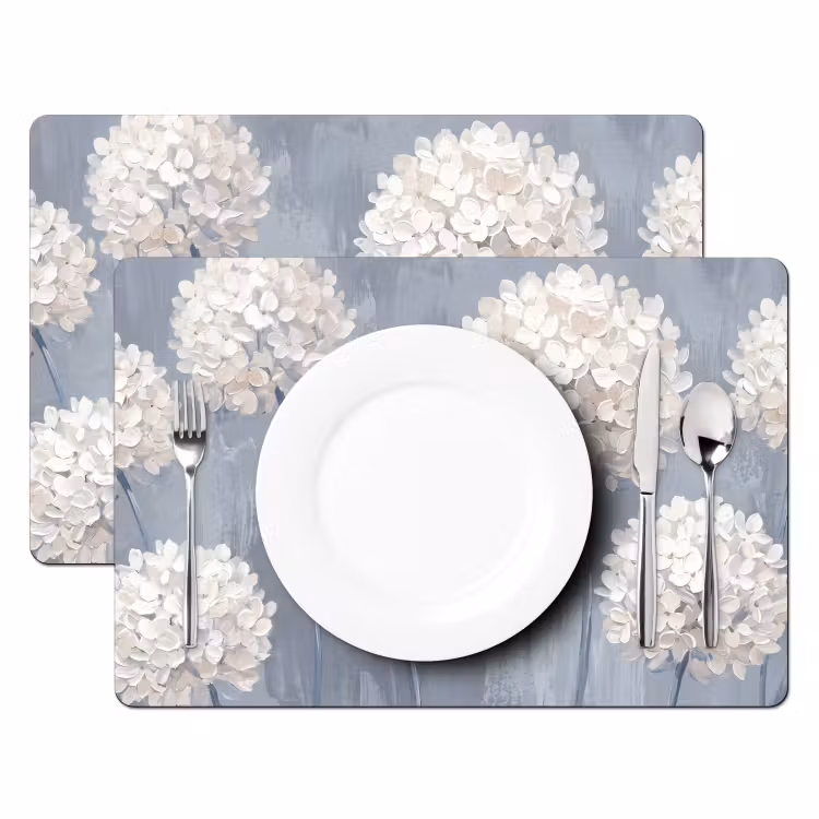 Salvamantel – 6 piezas - Flores - Ilustración - Azul — 2