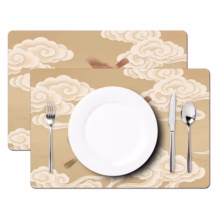 Salvamantel – 6 piezas - Pájaros - Moscas - Beige — 2