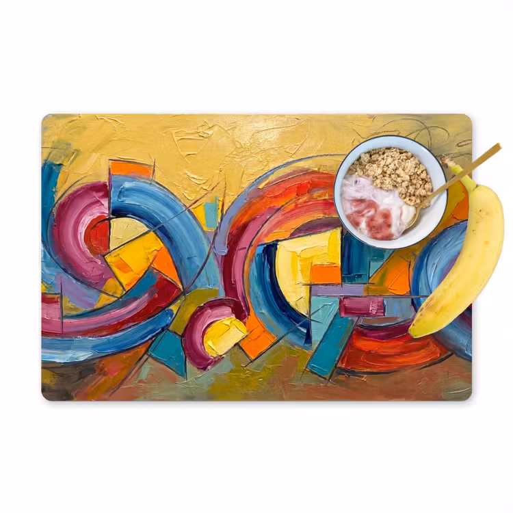 Salvamantel – 6 piezas - Abstracto - Círculos - Pintura - Colorido - Dinámico — 1
