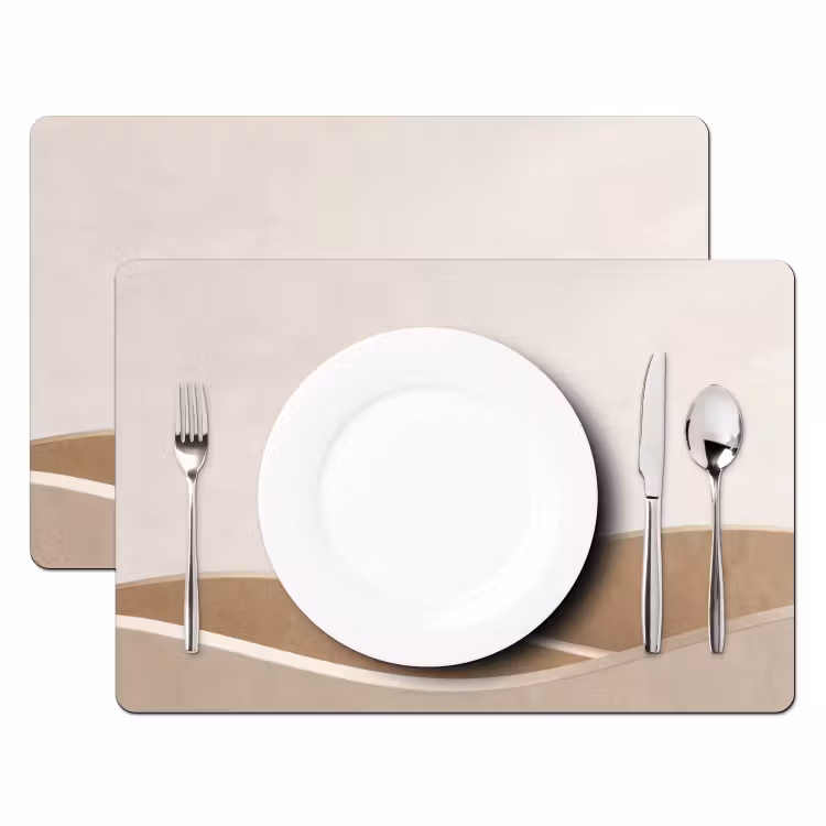 Salvamantel – 6 piezas - Abstracto - Ondas - Moderno - Beige — 2