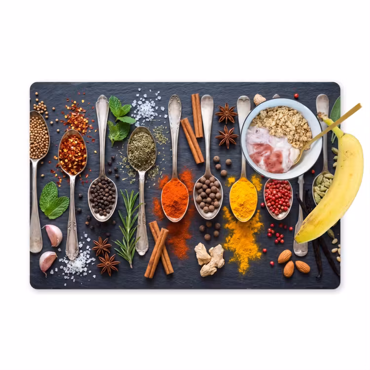 Salvamantel – 6 piezas - Especias - Cucharas - Culinarias - Coloridas - Atmosféricas — 1