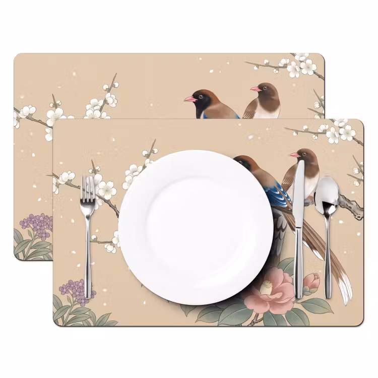 Salvamantel – 6 piezas - Flores - Pájaros - Flores — 2