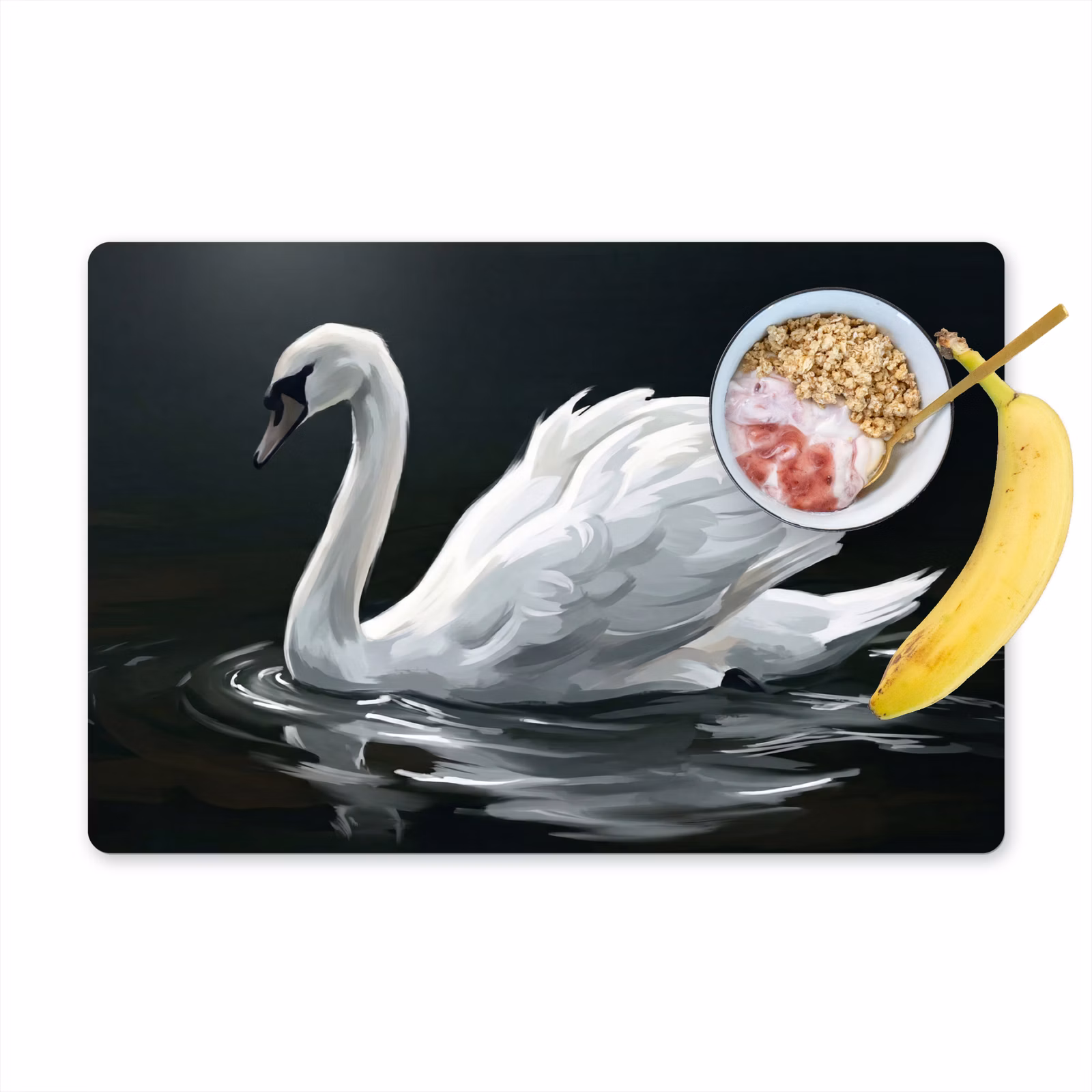 Salvamantel – 6 piezas - Cisne - Agua - Naturaleza - Realista - Blanco — 1