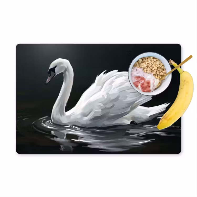 Salvamantel – 6 piezas - Cisne - Agua - Naturaleza - Realista - Blanco — 1