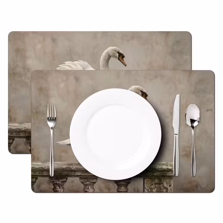 Salvamantel – 6 piezas - Cisne - Elegante - Animales - Blanco — 2