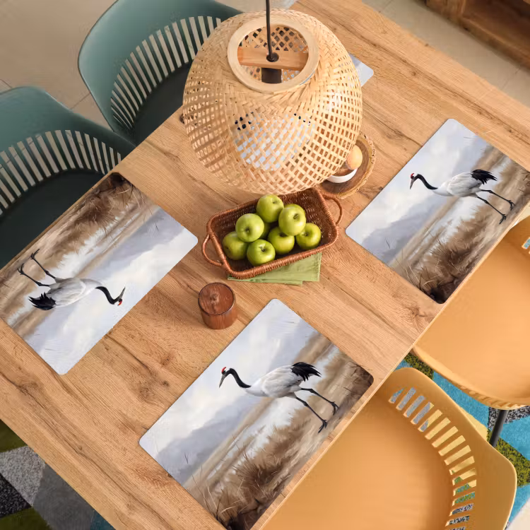 Salvamantel – 6 piezas - Grulla - Naturaleza - Realista — 3