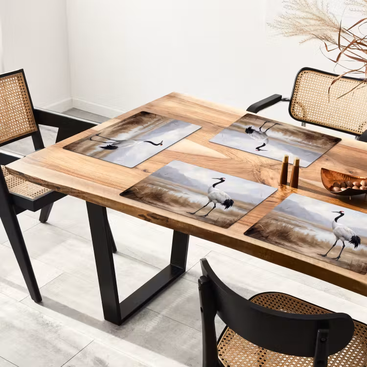 Salvamantel – 6 piezas - Grulla - Naturaleza - Realista — 4