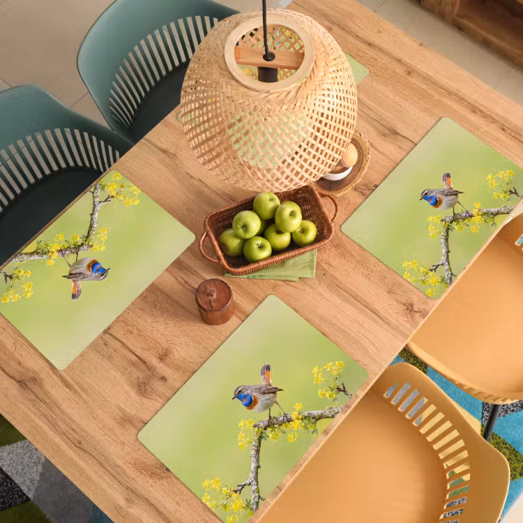 Salvamantel – 6 piezas - Pájaro - Rama - Naturaleza - Colorido — 3