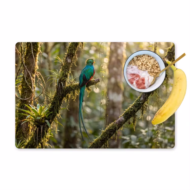 Salvamantel – 6 piezas - Quetzal - Selva - Naturaleza - Verde — 1