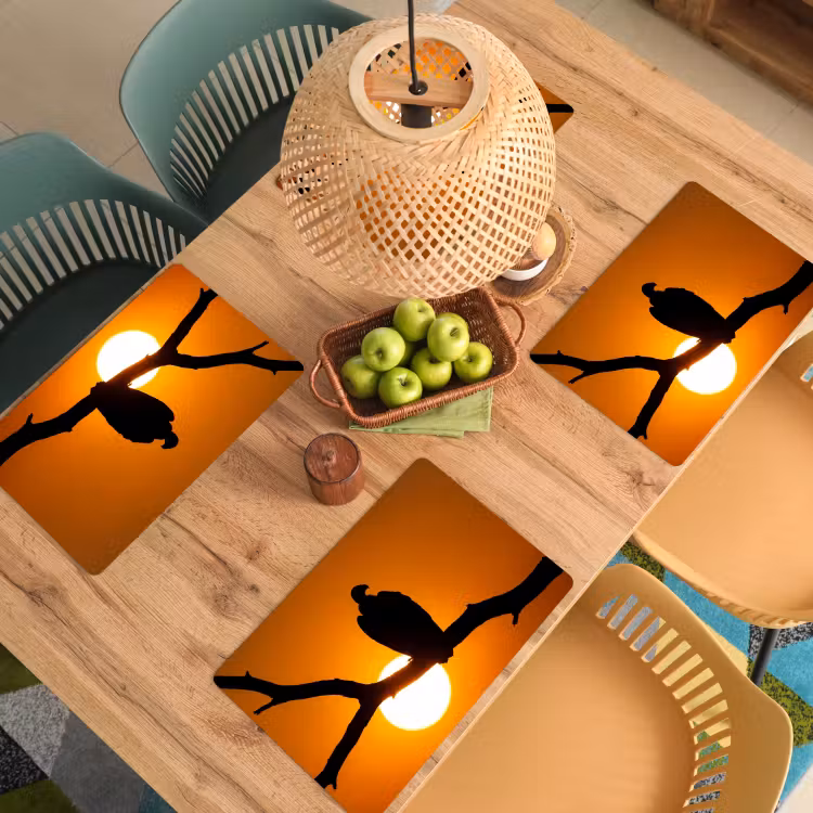 Salvamantel – 6 piezas - Buitre - Rama - Sol - Naranja — 3