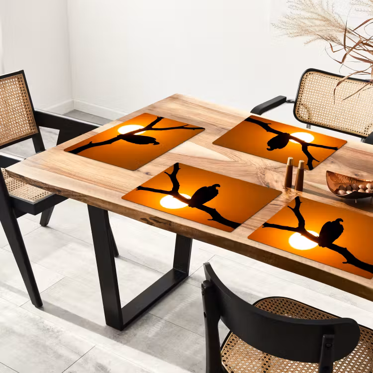 Salvamantel – 6 piezas - Buitre - Rama - Sol - Naranja — 4