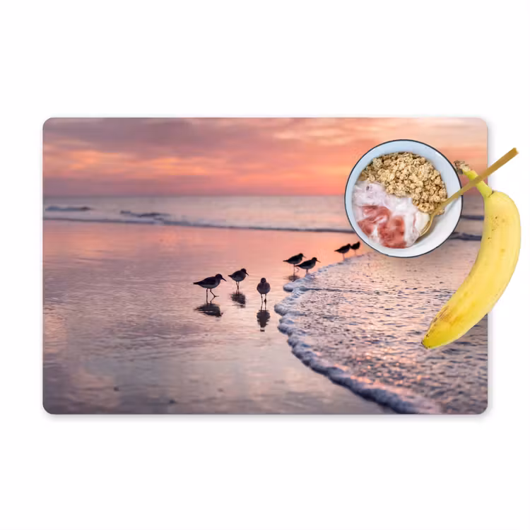 Salvamantel – 6 piezas - Gaviotas - Playa - Mar - Rosa — 1